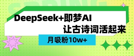 用DeepSeek做AI 古诗词视频，涨粉 10W+(保姆级教程)-51创业资源库