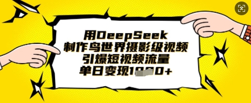 用DeepSeek制作鸟世界摄影级视频,引爆短视频流量,单日变现1k-51创业资源库