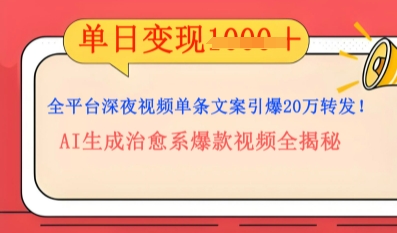全平台深夜文案新风口:DeepSeek生成百万播放量金句,治愈系内容涨粉速度快4倍-51创业资源库