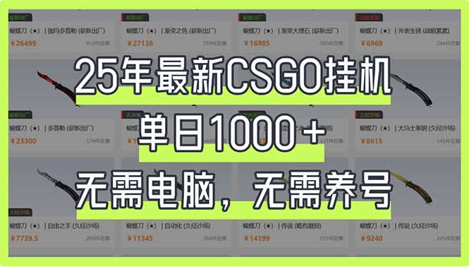 （14178期）25年最新CSGO挂机系统，单日1000+，无需电脑，无需养号，0基础可上手-51创业资源库