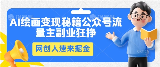 AI绘画变现秘籍:公众号流量主副业狂挣,网创人速来掘金-51创业资源库